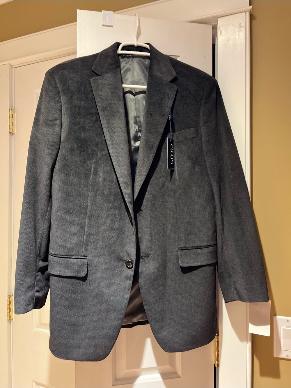 NWT Chaps grey velvet / soft blazer